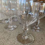 Set of 6 large Baccarat crystal wine glasses, balloon model