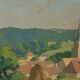 Oil on panel XXth Cassis Summer morning in Saint-Martin d'Ablois 1944