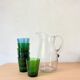 6 verres Vereco verts et bleus Vintage
