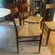 Set of 4 teak and rope chairs from the 60s