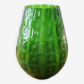 Vase en verre émeraude