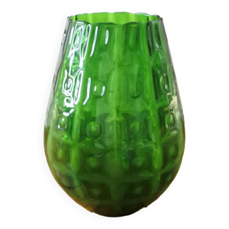 Emerald glass vase