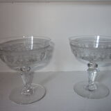 4 old champagne glasses