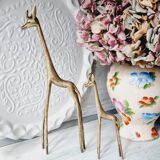 Stylized brass giraffes