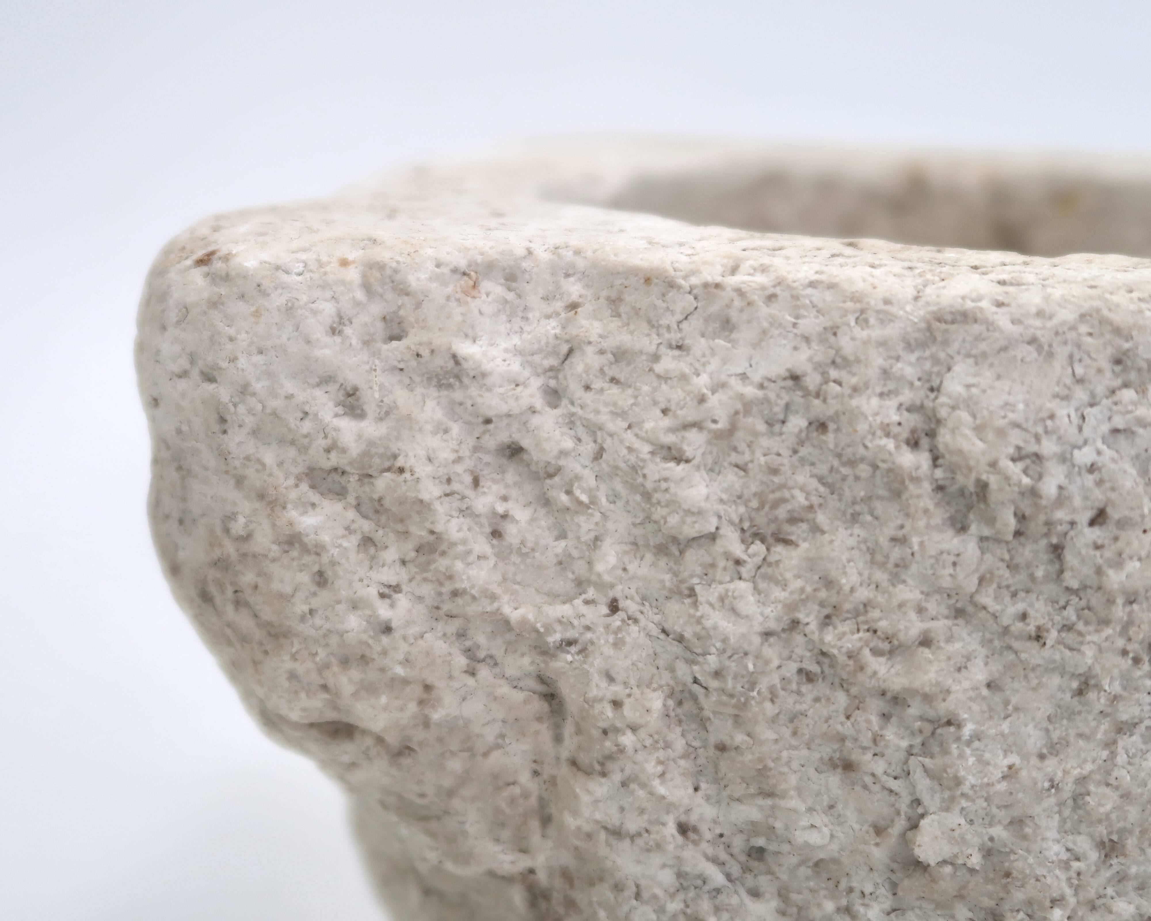 Brutalist mortar carved from stone, 19th century.