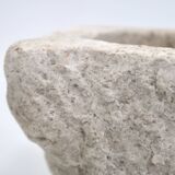 Brutalist mortar carved from stone, 19th century.