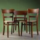 3 wooden bistro chairs