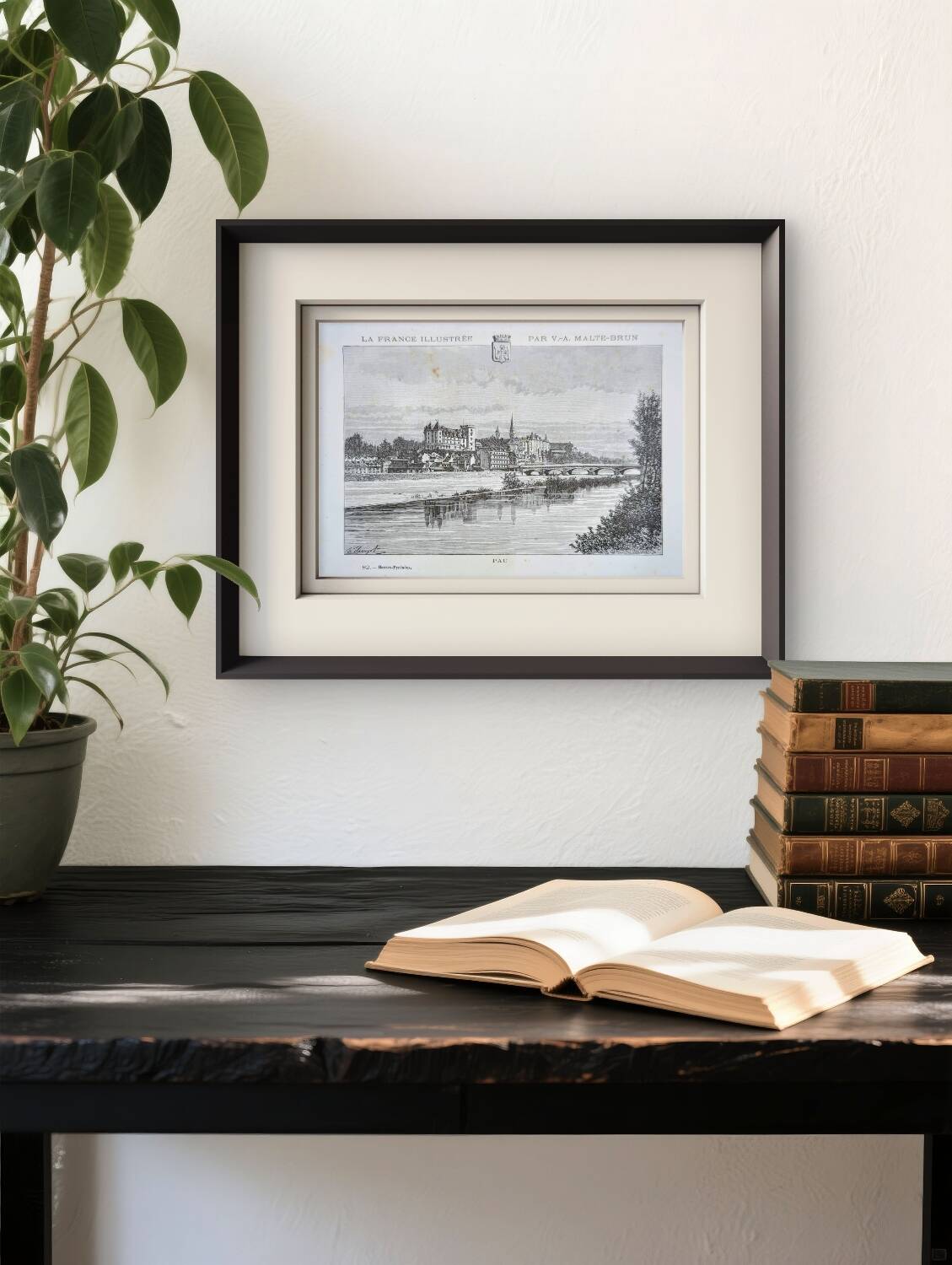 Pau, Pyrénées-Atlantiques, printed illustration from 1883.