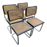 Chaise Cesca Marcel Breuer B32 italienne moderne du milieu du siècle, ensemble de 4 années 70