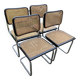 Cesca chair Marcel Breuer B32 modern Italian mid-century, set of 4 from the 70s.