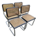 Chaise Cesca Marcel Breuer B32 italienne moderne du milieu du siècle, ensemble de 4 années 70