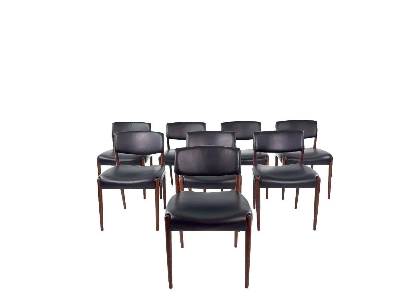 Set of 8 Danish teak chairs by Aksel Bender Madsen & Ejnar Larsen