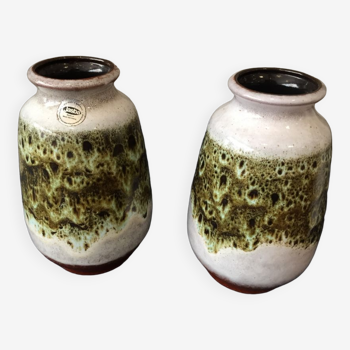 Duo de vases en ceramique vintage jasba west germany