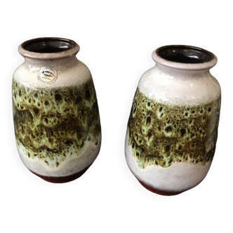 Duo de vases en ceramique vintage jasba west germany