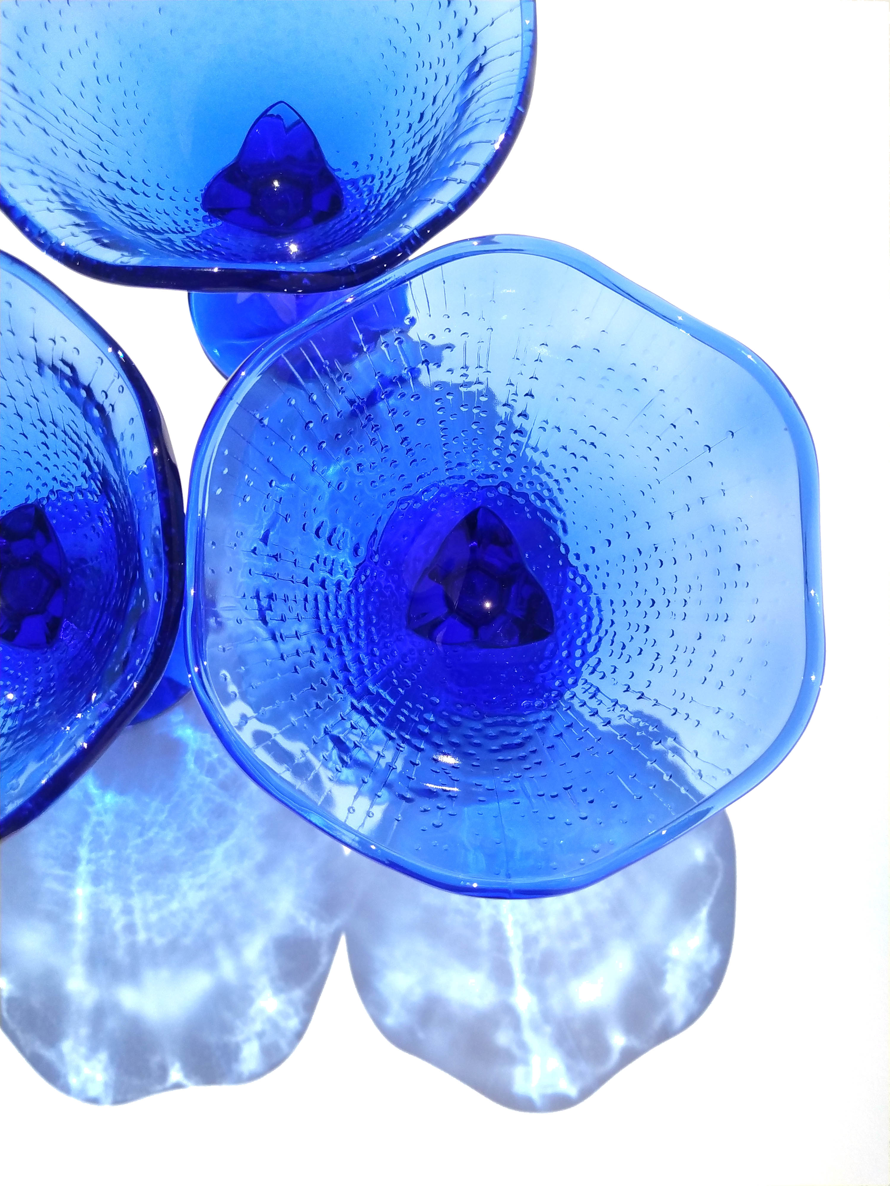 Set of 5 blue vintage ice cream cups