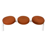 Trio bench seat orange white steel