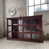 Mahogany sideboard with sliding glass doors
