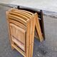 Set of 6 vintage folding chairs in solid wood, bistro/Scandinavian style.
