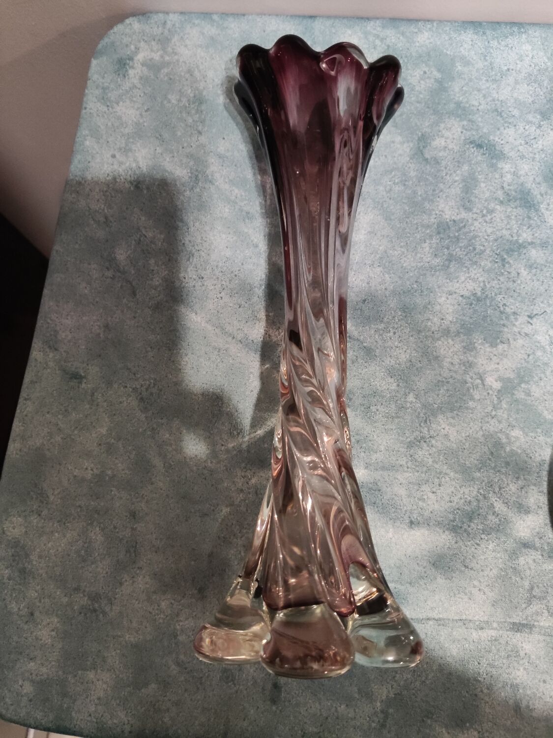 Blown glass vase called elephant's foot