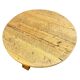 Rustic Solid Oak Coffee Table – Round Brutalist Style – Vintage European De