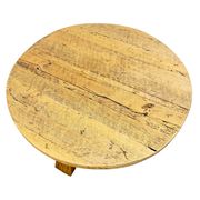 Table basse en chêne massif rustique – Style brutalisme rond – Vintage européen