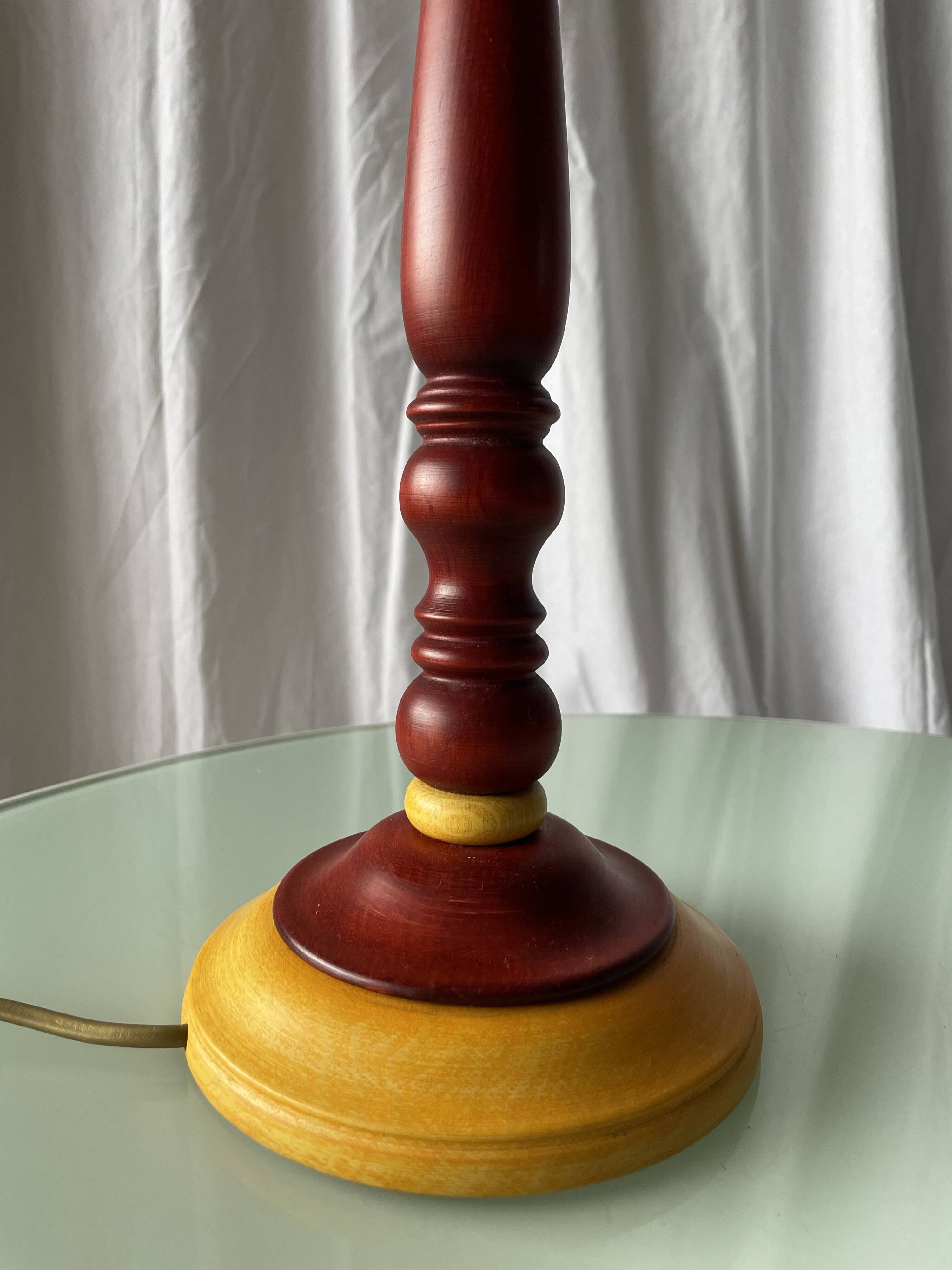 Vintage turned wooden rustic lamps