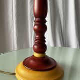 Vintage turned wooden rustic lamps