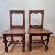 Pair of old children's chairs made of solid wood