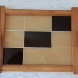 Beech and plexiglass checkerboard top 60s