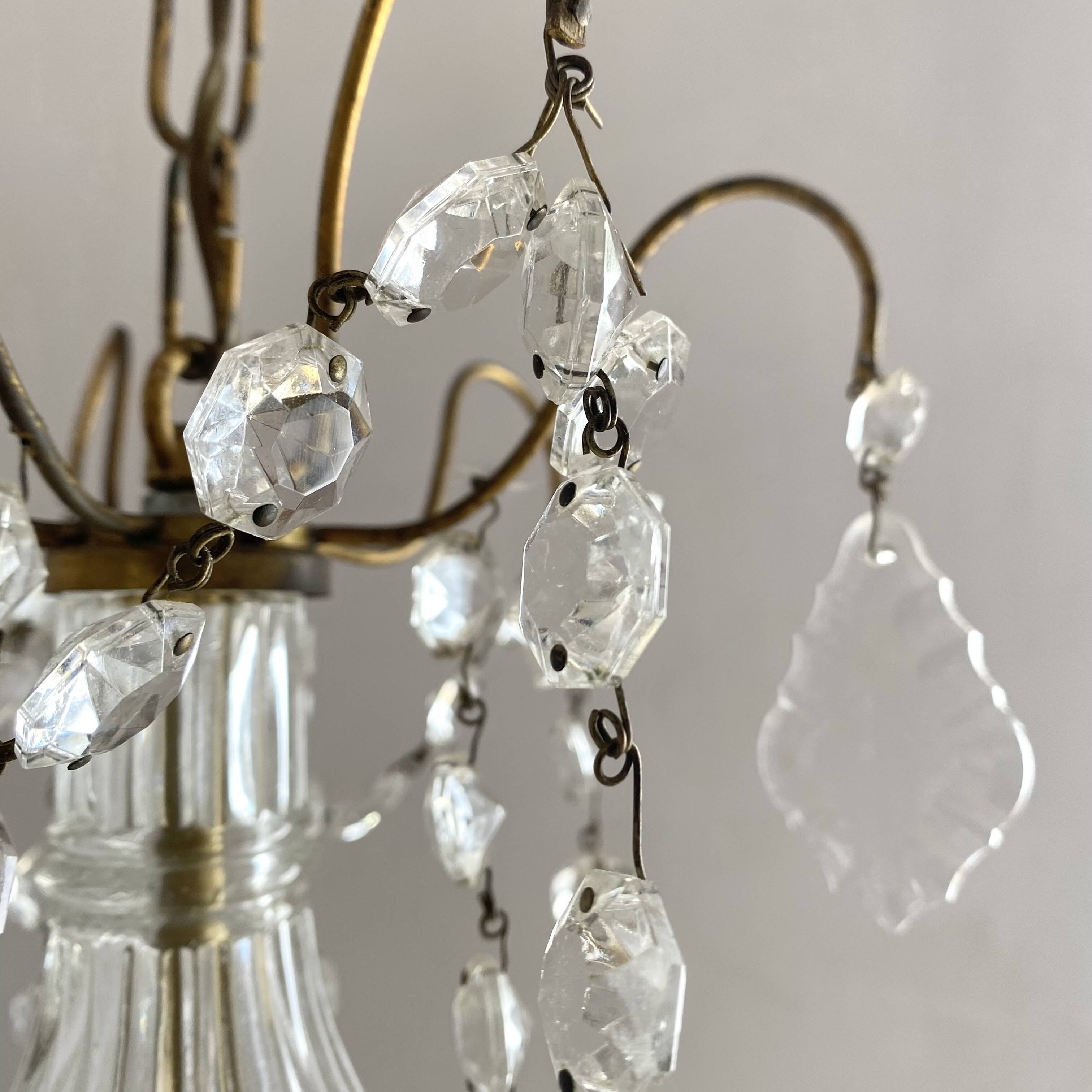 4-light chandelier with tassels, height 80cm