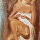 Signed pastel portrait of a woman "the manicurist"