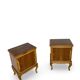 Tables de chevet italiennes en placage de noyer du milieu du siècle, années 1960.
