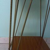 Formica side shelf, 2 shelves, gold metal - 60s