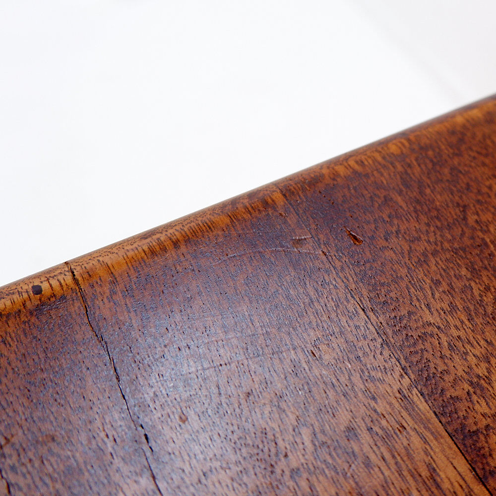 Vintage wooden and metal stool in the style of the "T" model by Pierre Chareau.