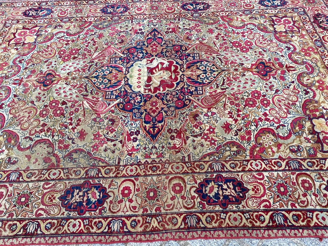 Nice old Persian kirman carpet wash 138x203 cm