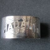 Art deco towel rings "madame" "sir" in silver metal
