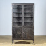 Polished iron medical cabinet, 1930s