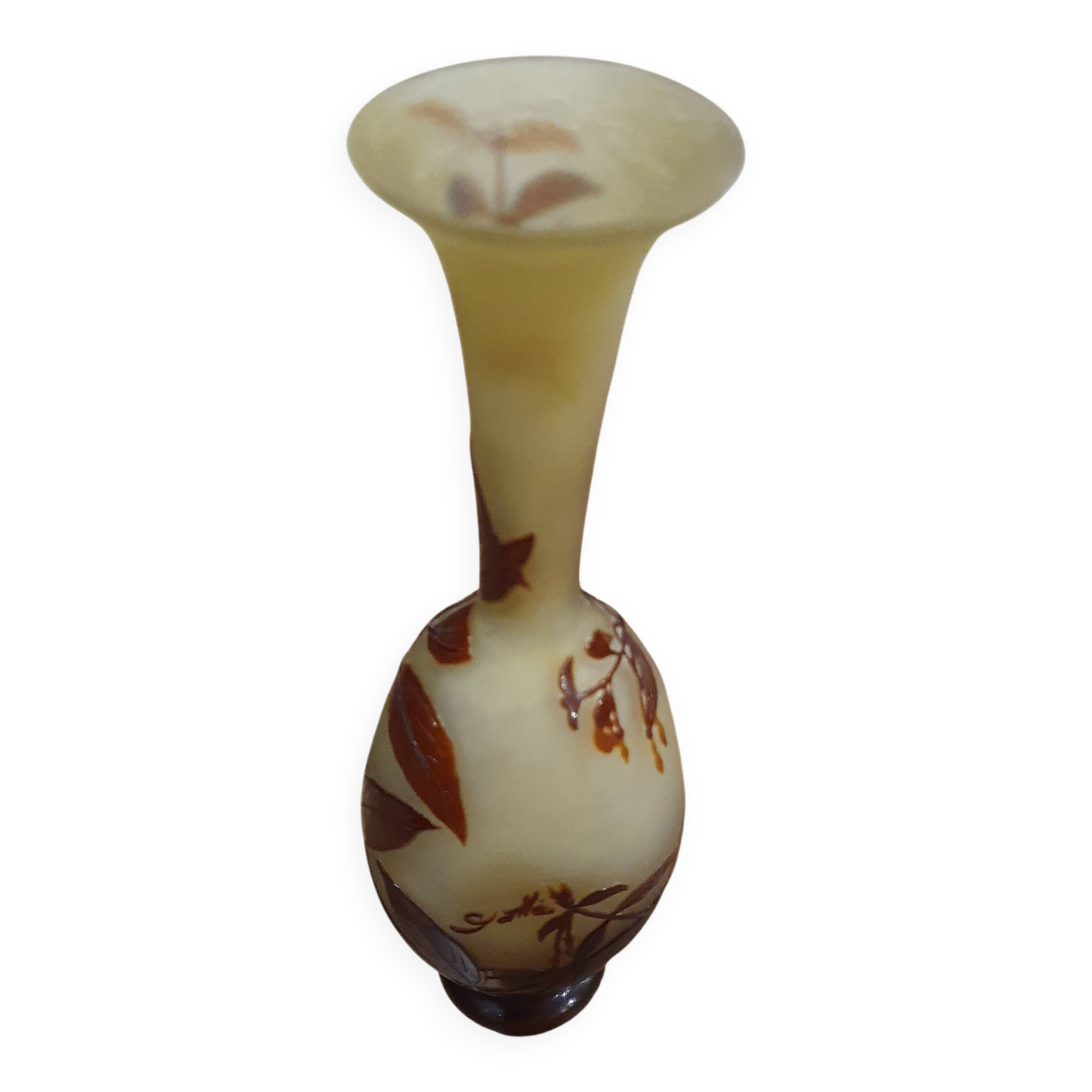 Vase in glass paste Emile Gallé Art Nouveau