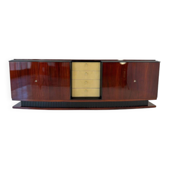 Buffet Art déco italien en galuchat et bois d'amarante, Attr. Borsani, 194