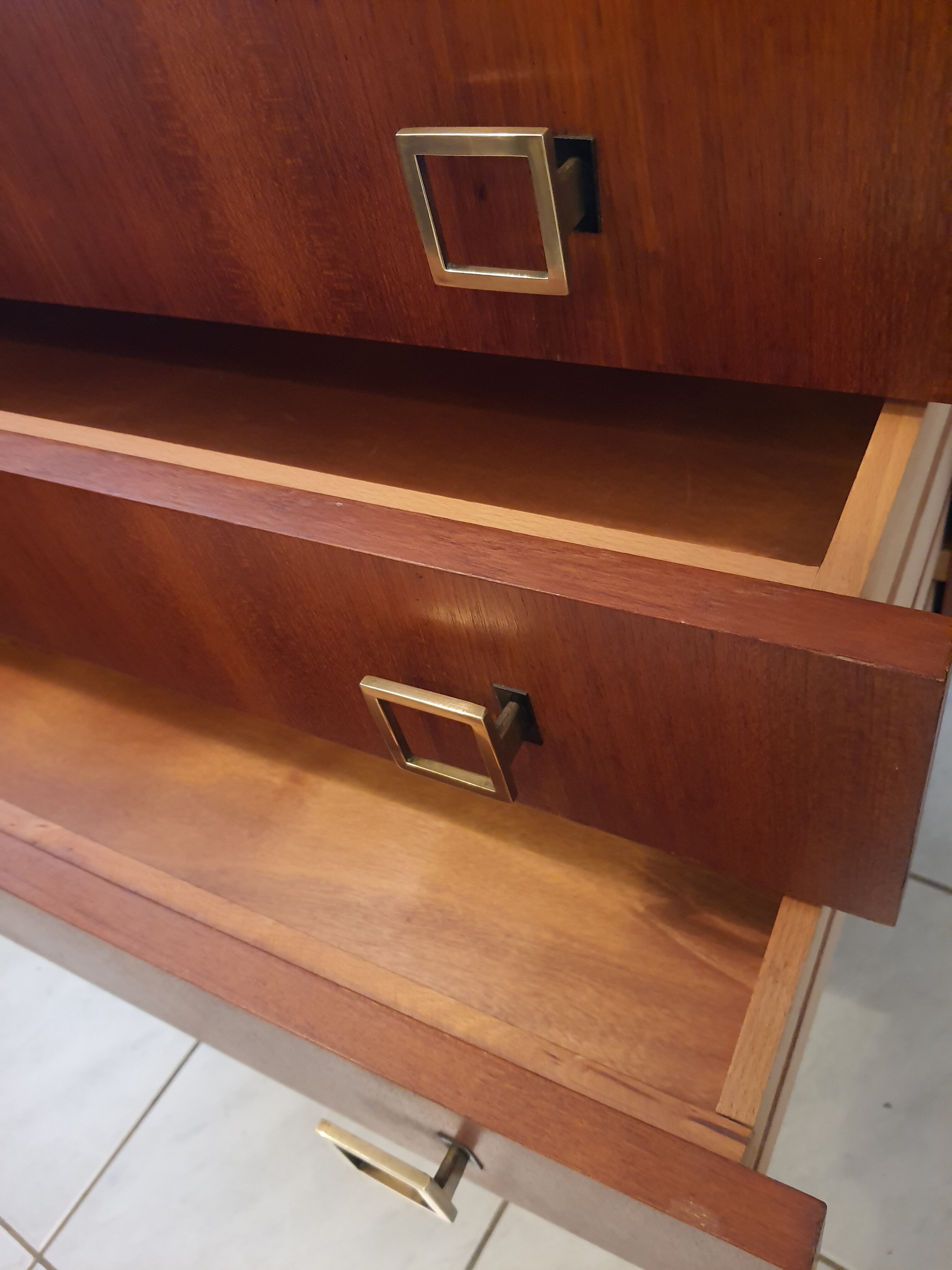 Vintage modernist dresser, metal feet