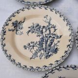 6 flat plates from the Chardon de Gien series