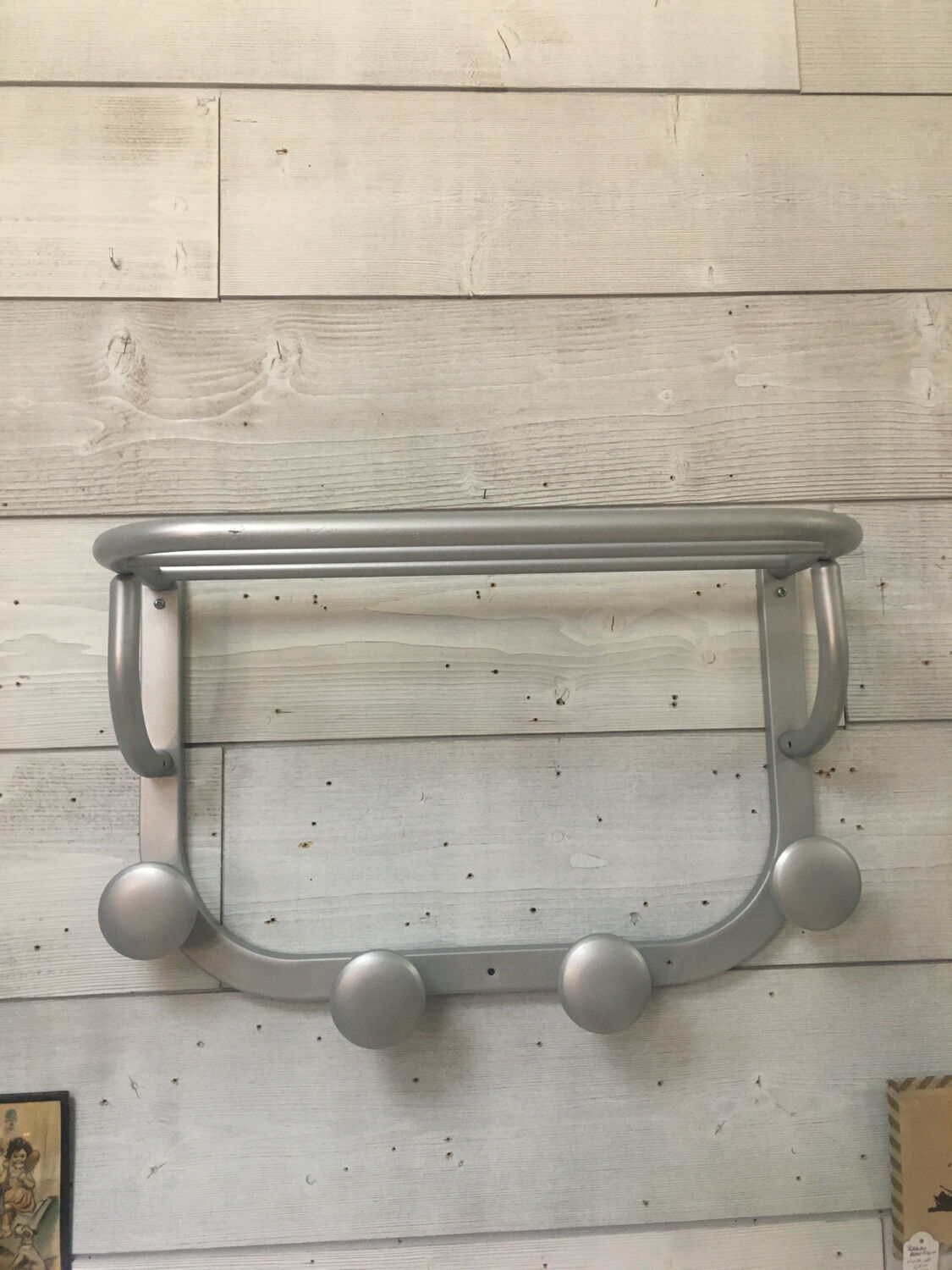 Gray coat rack