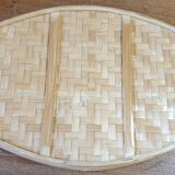 Vintage tray in split bamboo strips