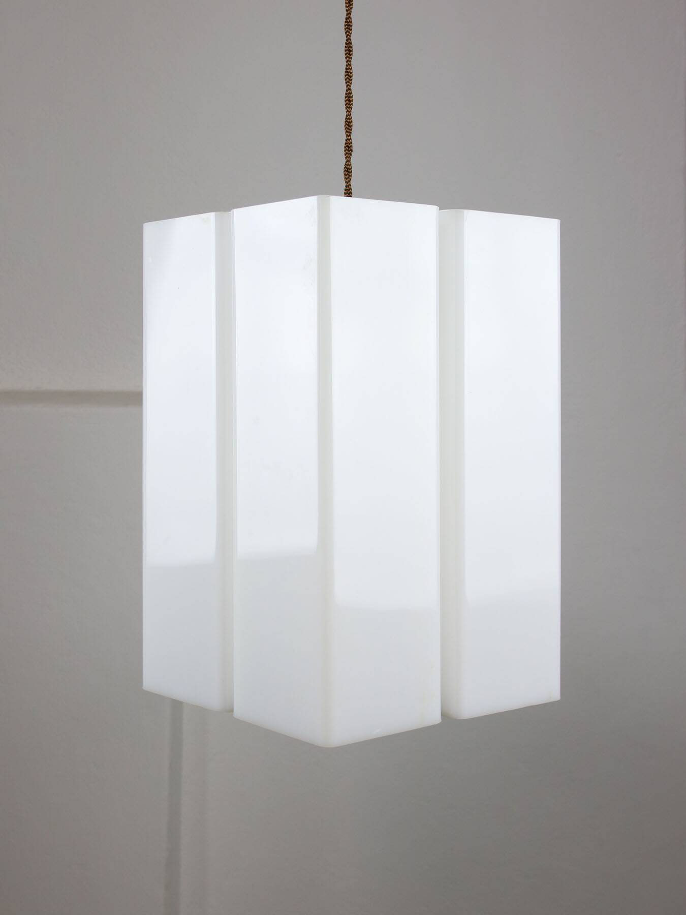 Vintage italian plexiglass tower pendant lamp