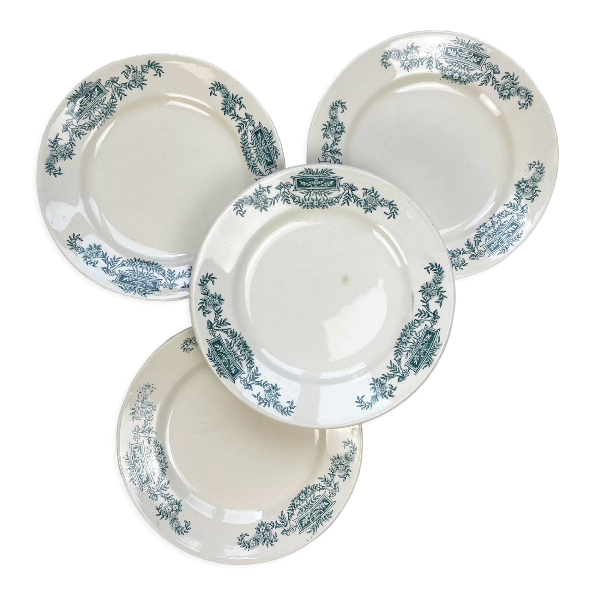 4 flat plates Terre de fer Longchamp model Lutèce Made in France