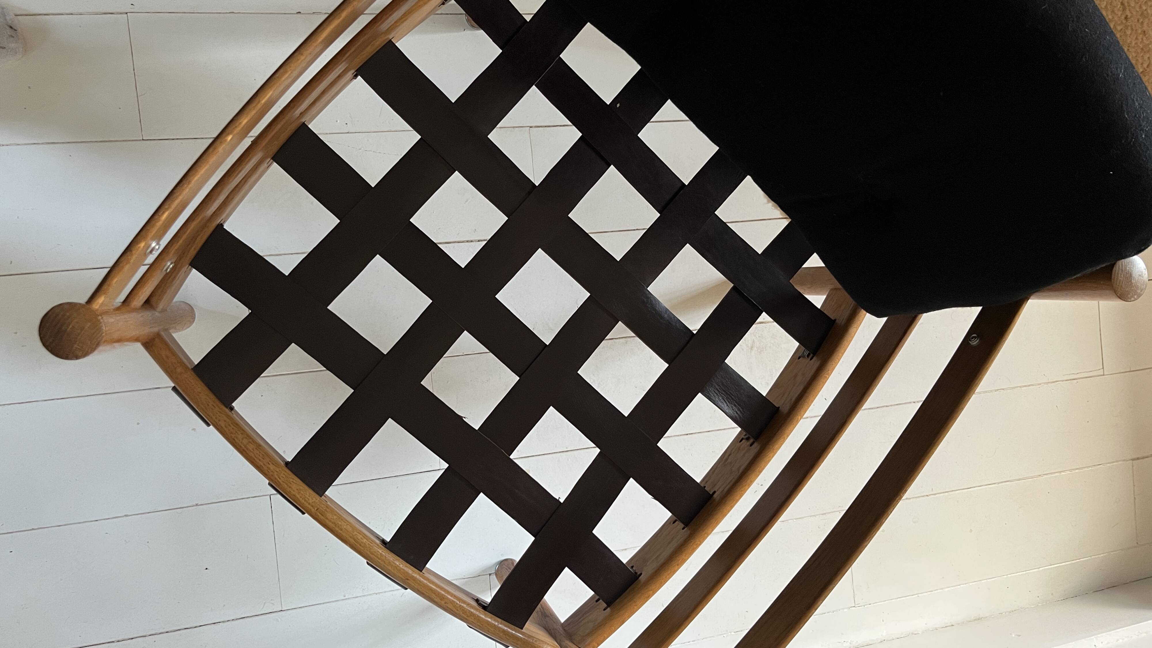 Scandinavian lounge chair COJA in wood and leather, 1960s