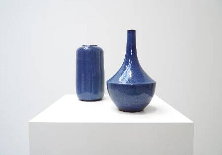Rogier Vandeweghe, Blue-Glazed Cylindrical Vase for Amphora