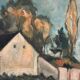 Original Swedish Oil On Panel – “House” By M. Olofgoluth – Dated 1969 – Vintage & Framed – 71 × 50 Cm (28" × 19.7")