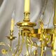 Grand Lustre en Bronze Doré style Directoire Dix Lumières Lucien Gau