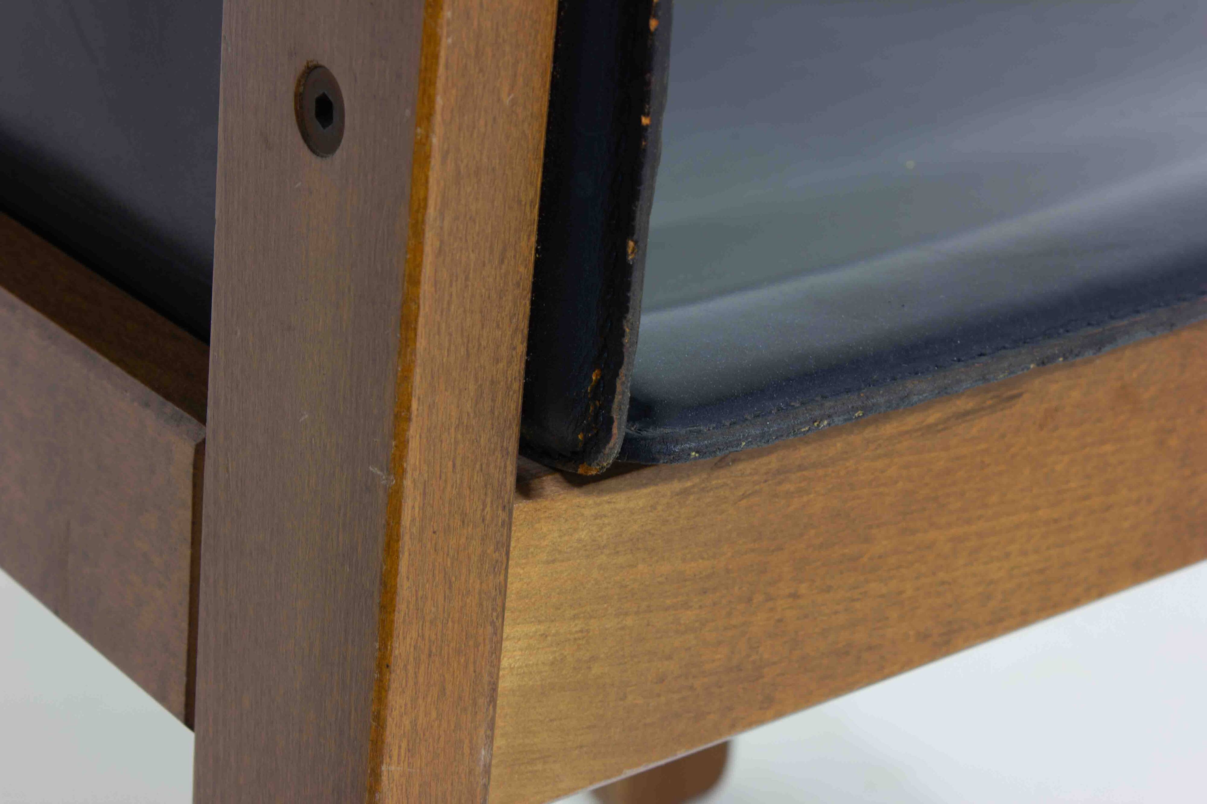 Set of 6 black leather dining chairs by Afra & Tobia Scarpa, 1970's